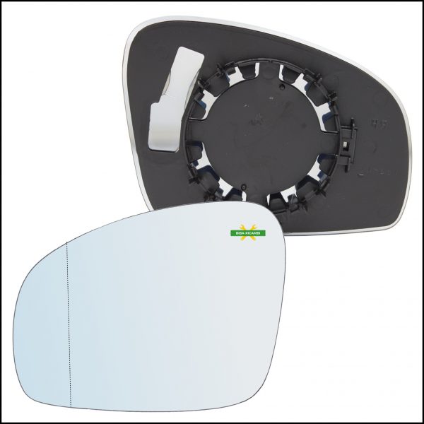 Piastra Specchio Retrovisore Asferica Lato Sx-Guidatore Per Skoda Roomster (5J) dal 2006-2015