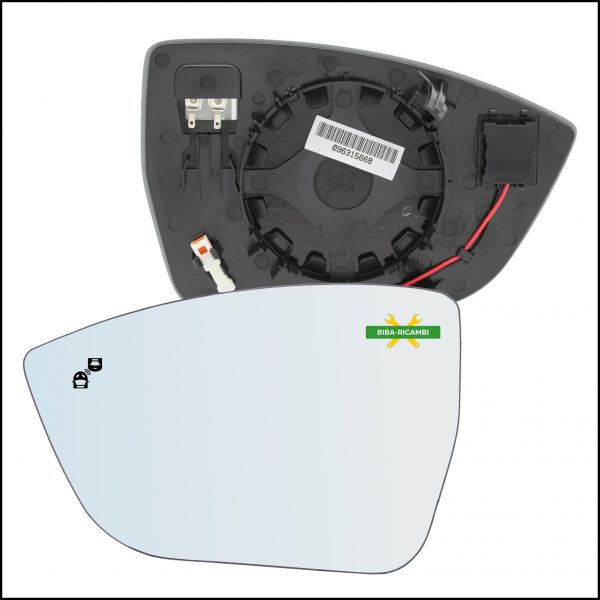 Piastra Specchio BLIND SPOT Termica Lato Sx-Guidatore Per Seat Ateca (KH7) dal 2016>